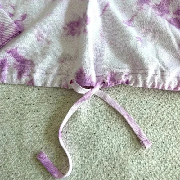 NWT- DKNY PurpleTie Dye Pull Over with drawstring - size small - Picture 3 of 4